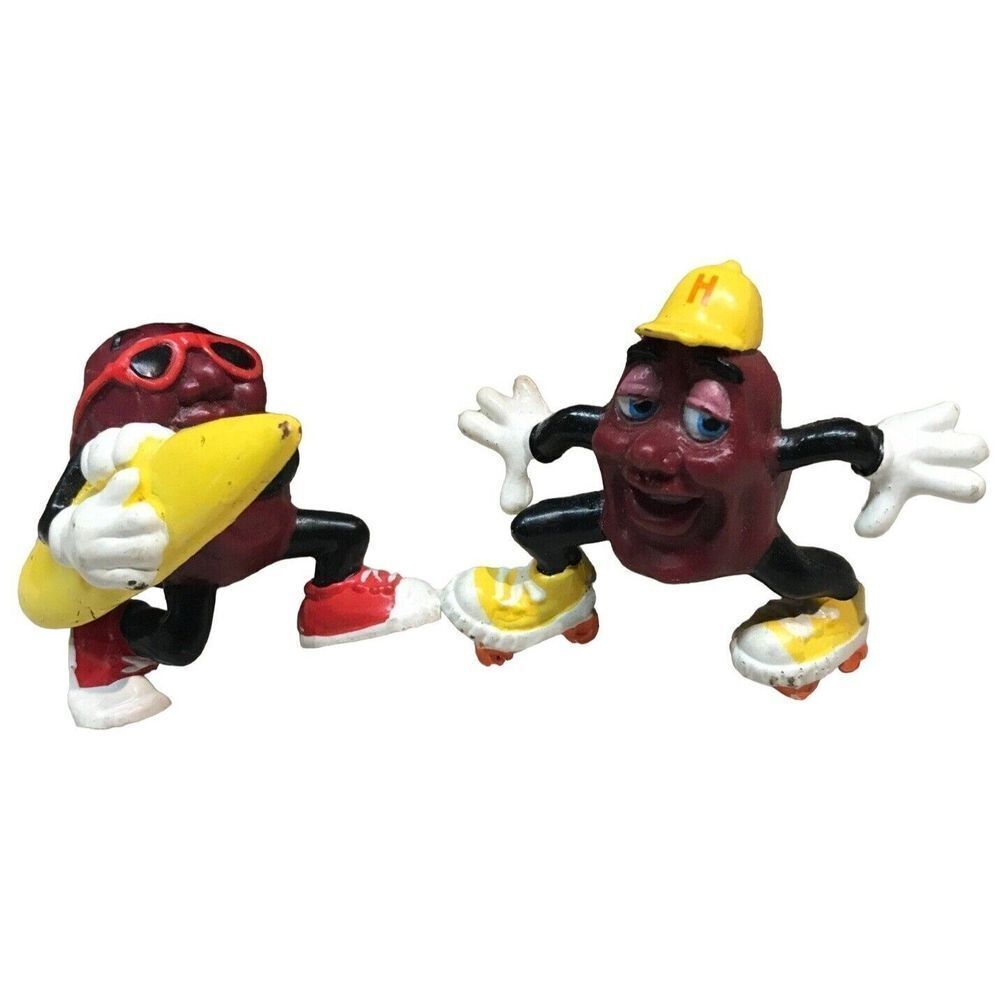 California Raisins‎ Figure Surfer Surf Board Roller Skate Pvc Toy 2 Vintage 1988